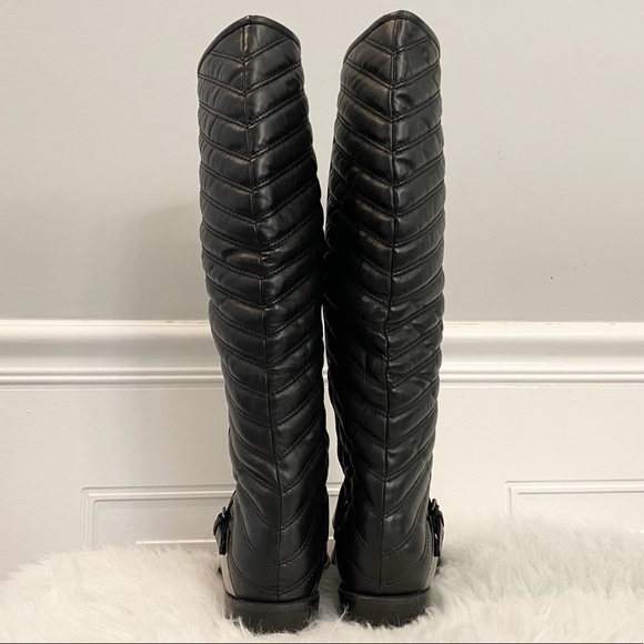Stuart Weitzman Raceway Leather Quilted Tall Boots - Picture 15 of 16